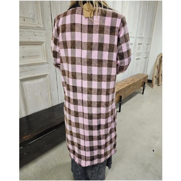 A Rare Bird Paisley Plaid print Reversible Coat Jacket - Picture 3 of 4